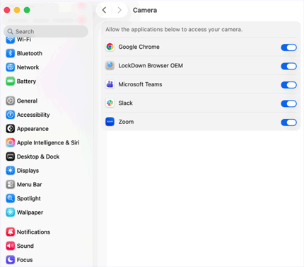 Cam permission on Mac 1