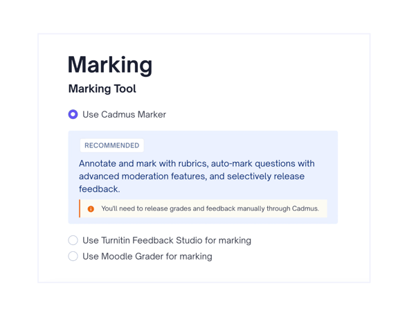 Marking Tool selection