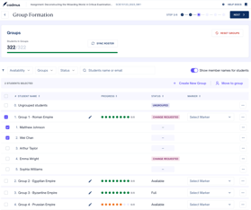 New group formation env - combined tabs