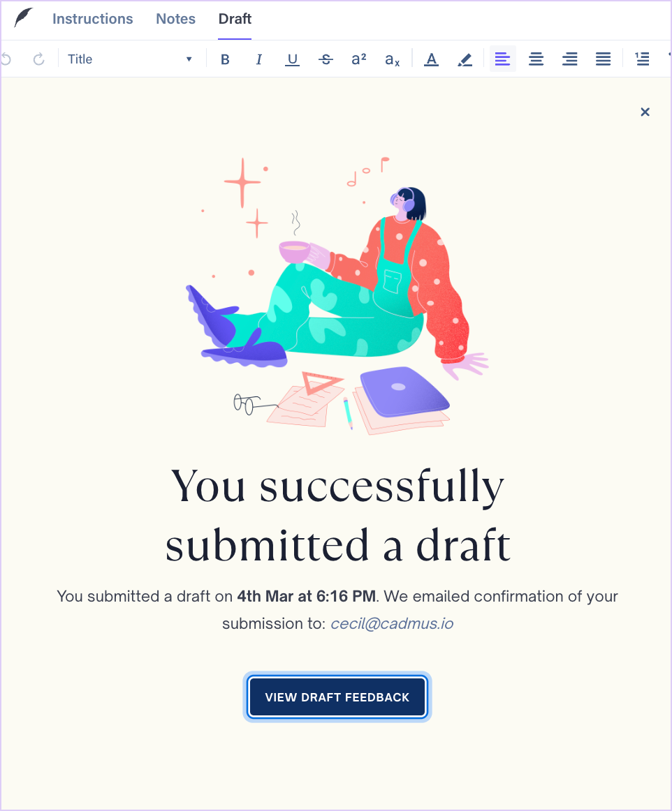 Accessing Draft Feedback