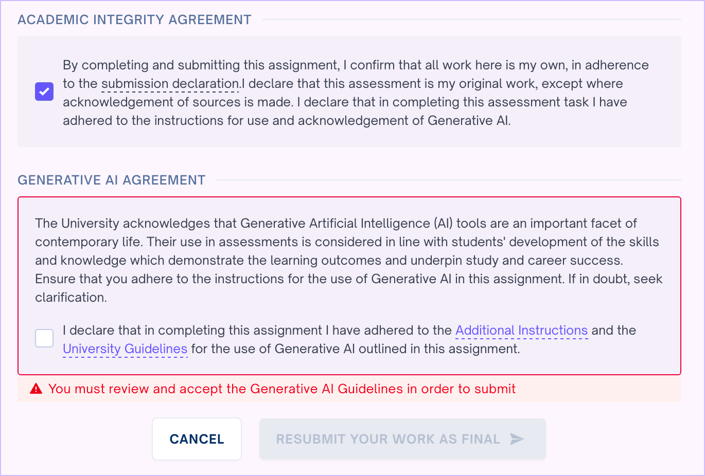 Generative AI Declaration